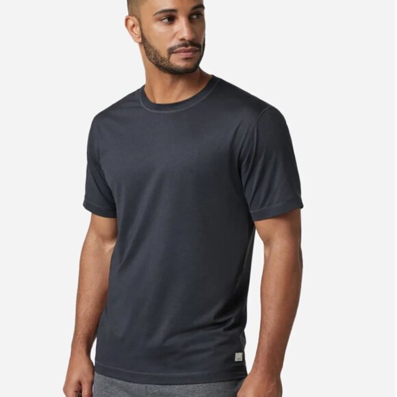 Vuori Mens Tradewind Performance Short Sleeve Tee Shirt 2.0 Black Heather L - Picture 1 of 11